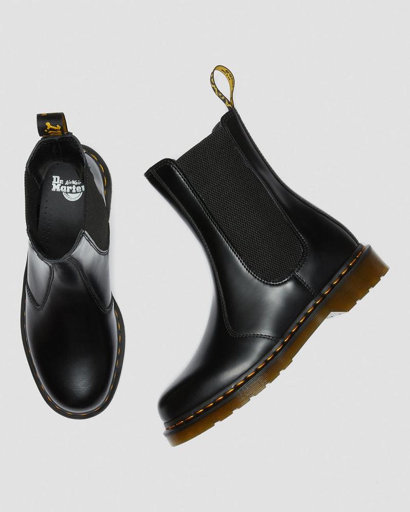 Dr Martens 2976 Hi Smooth Leren Laarsjes Dames Zwart | NL 660EBC